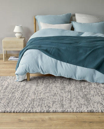 Ravi Wool Rug grey melange, 100% wool & 100% cotton