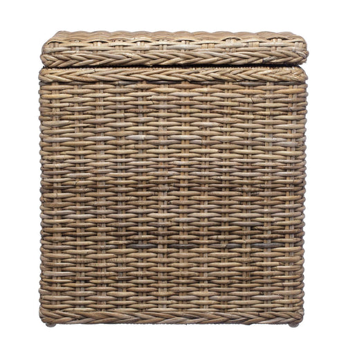 Wäschekorb Java, Graubraun, 100% Rattan & 100% Baumwolle