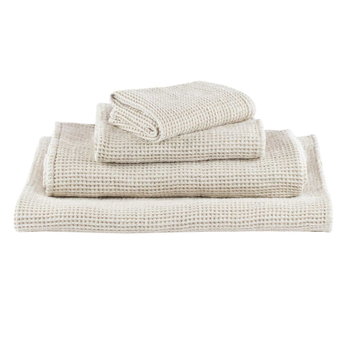 Gemischtes Handtuch Set Kotra, Beige & Elfenbein, 50% Leinen & 50% Baumwolle