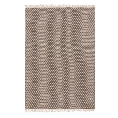 Loni rug, grey & off-white, 100% wool | URBANARA wool rugs