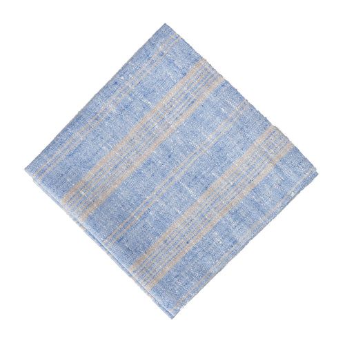 Serviette Lusis, Hellblau & Natur, 100% Leinen