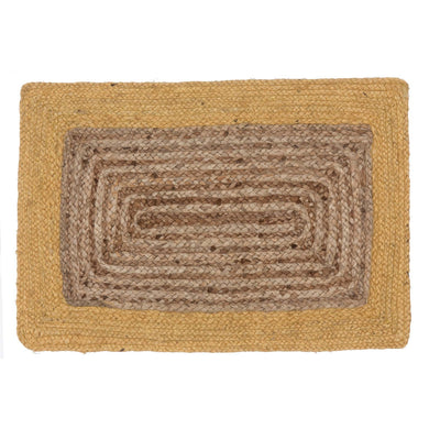 Fussmatte Nandi, Natur & Senfgelb, 100% Jute