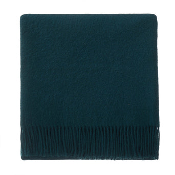 Miramar blanket, forest green, 100% lambswool