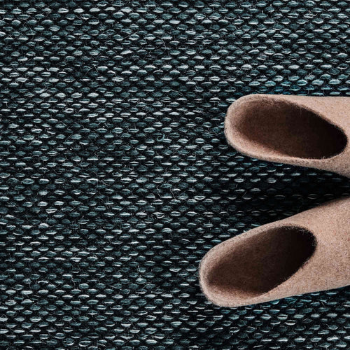 Odis runner, grey green & black, 87% new wool & 9% cotton & 4% polyester |High quality homewares