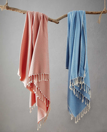 Cesme Hammam Towel light blue & white, 100% cotton