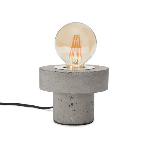 Tischlampe Udupi, Grau, 100% Beton & 100% Messing